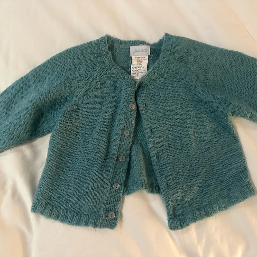 Jacadi Mohair Wool Knit Baby Cardigan